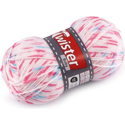 Pletací příze Baby 50 g Varianta: 3 (011) bílá růžová, Balení: 1 ks 60558/156573/280624