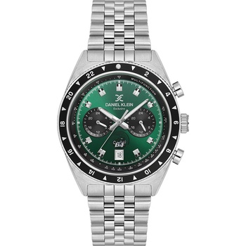 Daniel Klein DK. 1.13994-3 Мъжки часовник, Сребрист- Зелен циферблат, Верижка от неръждаема стомана