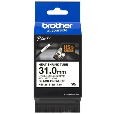 HSE-261E - čierna tlač na biele, šírka 31,0 mm HSE261E