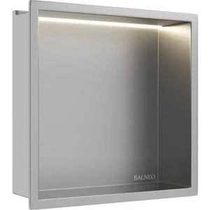 BALNEO Вградена квадратна LED ниша Balneo Wall-Box One с рамка 30x30x10 см, инокс (B0101010109-1)