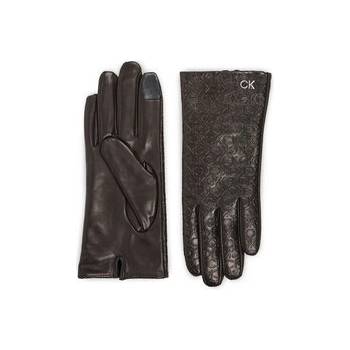 Calvin Klein Дамски ръкавици Re-Lock Emb/Deb Leather Gloves K60K611165 Черен (Re-Lock Emb/Deb Leather Gloves K60K611165)
