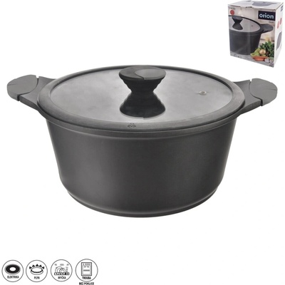 Orion Hrnec GALI s poklicí 7 l 28 cm hliníková slitina s nepřilnavým povrchem černá, šedá, 8592381199227
