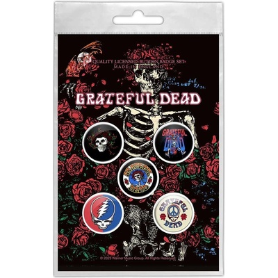 Grateful Dead odznak skeleton & rose