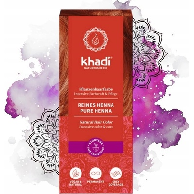 Khadi rastlinná farba na vlasy Čistá Henna 100 g