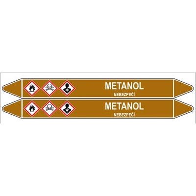 Značení potrubí, metanol,2 ks, 450 × 52 mm PZ 008182