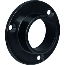 Walteco Držák šatní tyče s přírubou, průměr 25 mm plast, černý 2 ks 60008