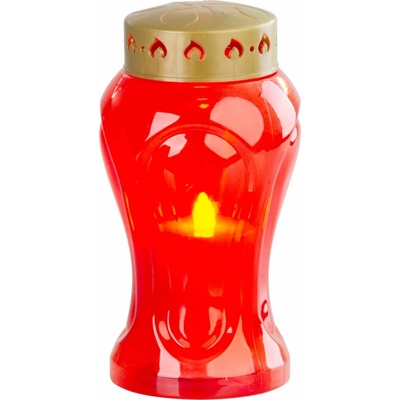 Kahanec MagicHome TG-26, s LED sviečkou, na hrob, červený, 17 cm, (súčasť balenia 2xAA)