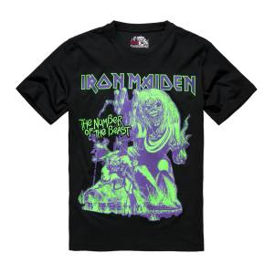 Brandit Тениска в черен цвят Iron Maiden Number of the Beast IMODEL582 SALE - , размер 4XL