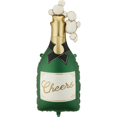 PartyDeco Fóliový balón Šampanské Cheers 34 x 93 cm