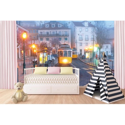 DIMEX ART Самозалепваща се флизелинова фототапета мъглива сутрин в лисабон 375 x 250 см