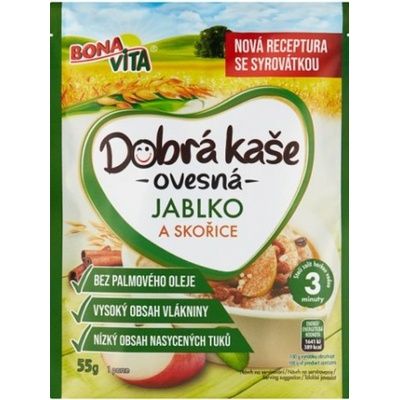 Bonavita Dobrá kaša ovsená s jablkami a škoricou 55 g