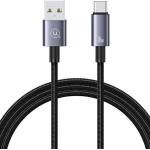 USAMS кабел USB на USB-C 3A 1, 2mFast за зареждане, стален/патиниран SJ (Usa001358)