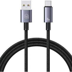 USAMS кабел USB на USB-C 3A 1, 2mFast за зареждане, стален/патиниран SJ (Usa001358)