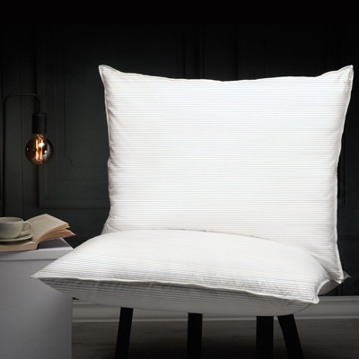 Polštáře a peřiny.cz Péřový polštář Comfort modro-bílý proužek 40x40