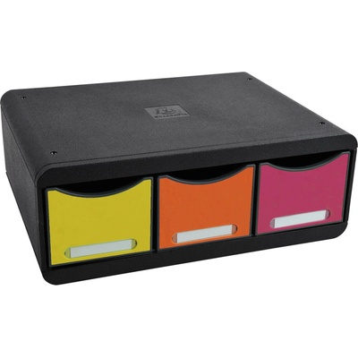 Exacompta Iderama černý duhový 3 zásuvky na šířku nízký