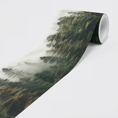 DIMEX ART Самозалепваща нетъкана бордюра мъгливата гора 15 см x 5 м