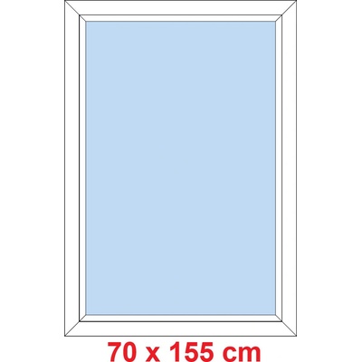 Soft Plastové okno 70x155 cm, FIX neotevíravé, Antracit struktura/bílá