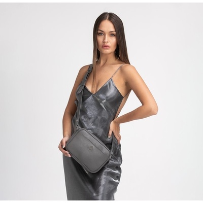 Wojewodzic malá kožená kabelka crossbody tmavo 31904/FD23 sivá