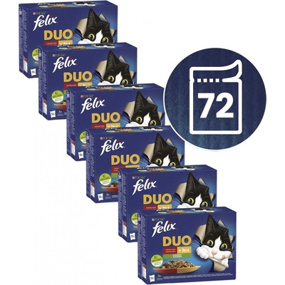 Felix Fantastic Duo lahodný výber so zeleninou v želé 72 x 85 g