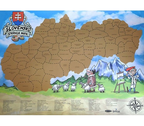 Stírací mapa Slovensko
