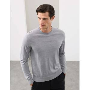 Marks & Spencer Суитшърт от чиста извънредно фина вълна мерино Marks & Spencer сива Marks & Spencer | Siv | МЪЖЕ | XL REG