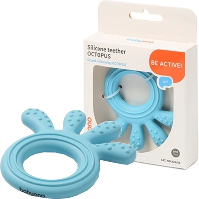 BabyOno detský krúžok na prerezávanie zubov silikon chobotnica modrá