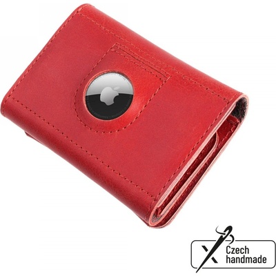 Fixed kožená Tripple Wallet for AirTag z pravé hovězí kůže červená FIXWAT-TR2-RD