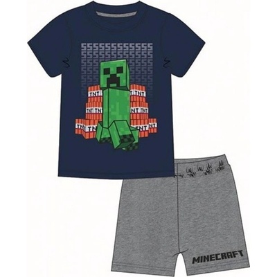 Chlapčenské pyžamo Minecraft Creeper TNT tm. modrá