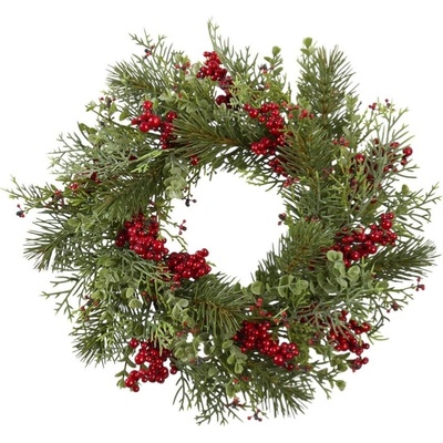 Florissima! Umelý veniec z bobúľ - 30 cm zeleno-čevený