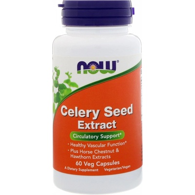 Now Foods Celery Seed Extract + Horse Chestnut + Hawthorn 60 rostlinných kapslí