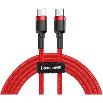 Baseus Кабел ype-C към Type-C, 60W, 3A, 2m - Baseus Cafule (CATKLF-H09) - Червен / Черен