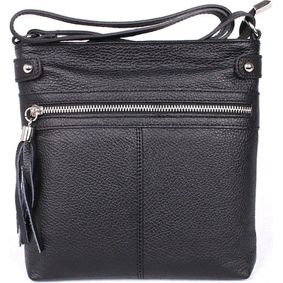Vera Pelle malá kožená crossbody kabelka no. 60 černá