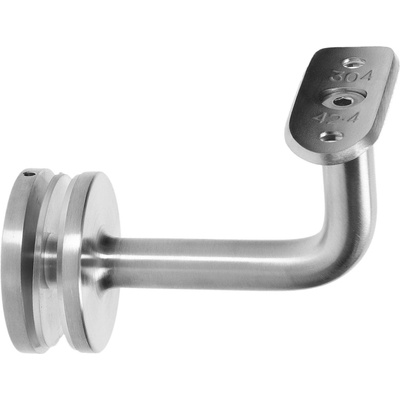 Držák madla pevný na trubku ø 42.4mm, s uchycením na sklo 6-21,52mm, broušená nerez K320 /AISI304