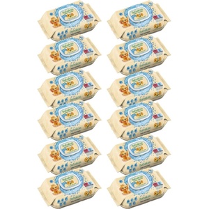 Bebelan Влажни кърпички Bebelan - Невен и лайка, 12 х 80 броя (3800232575027) - baby