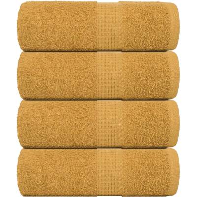 vidaXL Кърпи за гости FROGN 4 бр. Златисти 30x50 см 360 г/м2 (136804)