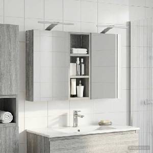 vidaXL Комплект шкафове за баня 3 бр. 80 x 10, 5 x 50 см (3403661)