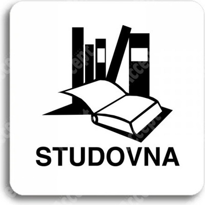 ACCEPT Piktogram studovna - bílá tabulka - černý tisk bez rámečku