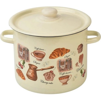 idilia 22 см емайлирана тенджера с метален капак IDILIA разцветка Cafe de Cherie