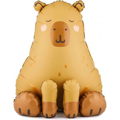 PartyDeco Samostojící fóliový balón Capybara 63 x 80 cm