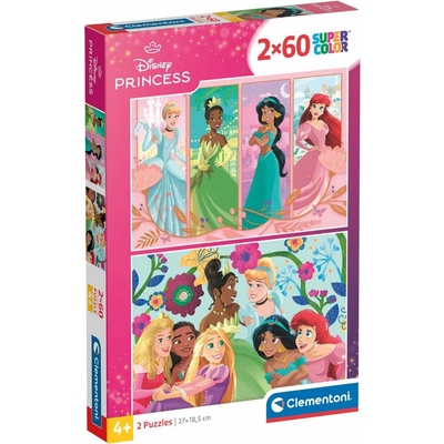 Clementoni Disney princezné 2×60 dielov