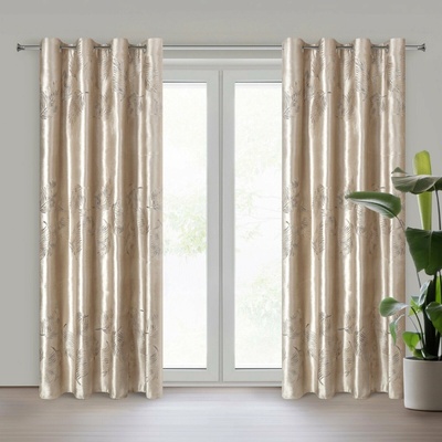 EUROFIRANY ZATEMŇOVACÍ ZÁVES NA KRÚŽKOCH IDALIA 140X250 CM LISTY