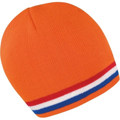 Result Headwear Čepice R 368X s kontrastními pruhy COT-28368Xy8899 Oranžová/červeno-bílo-modrá