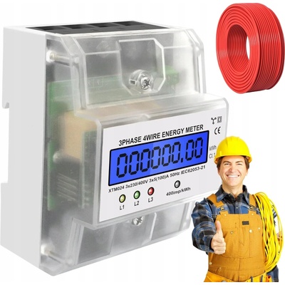 ORNO Trojfázový elektromer 80A, 4,3 moduly, DIN TH-35mm