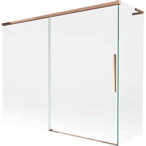 Mexen Rox L 2-крила сгъваем параван за вана 190 + 80 x 150 см, прозрачен, розово злато - 8C9L-190-080-60-00 (8C9L-190-080-60-00)
