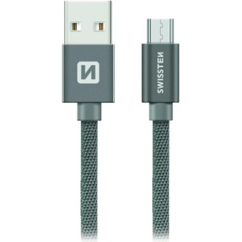 Swissten 71522302 USB - microUSB, 2m, šedý