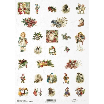 Itd. Collection Rýžový papír Vánoční obrázky malé A4 – Zboží Dáma