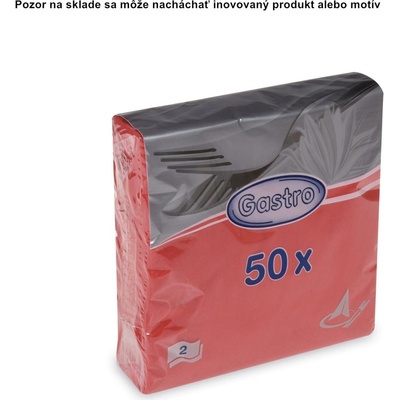 Wimex servítky 2V červené 33x33cm 50ks