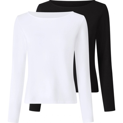 Esmara dámské triko s dlouhými rukávy 2 kusy černá/bílá – Zboží Mobilmania