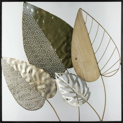 FALC Nástenná kovová 3D dekorácia 19SMB0389, 50 x 50 x 4 cm
