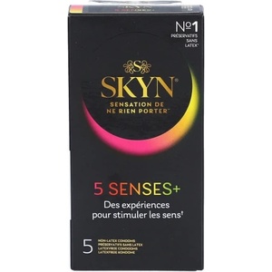 SKYN 5 бр. Микс нелатексови презервативи Skyn 5 Senses+ - kondomi